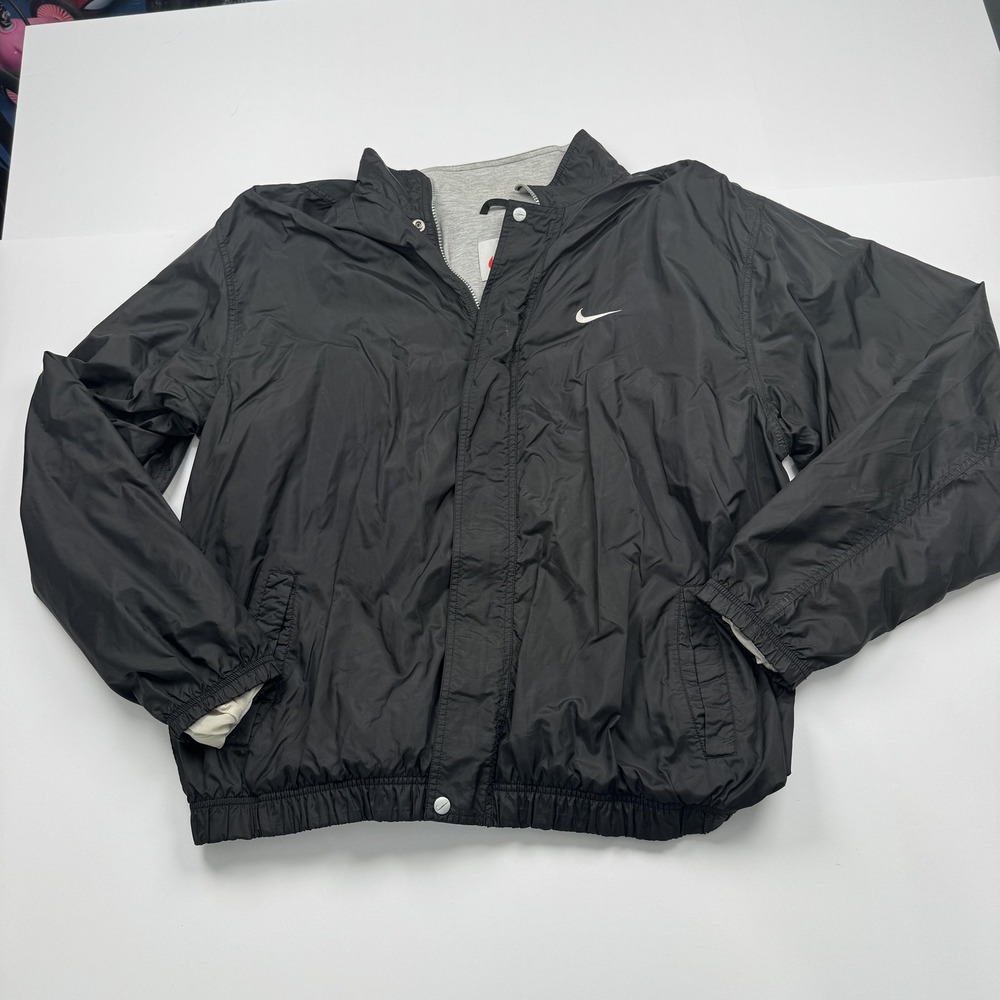 Vintage Nike Jacket Mens Large Black Windbreaker David Robinson 90s Basketball